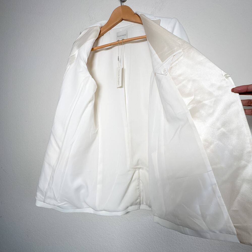 NWT Favorite Daughter The Suiting Blazer Ivory Size XS Satin Lapel SP24 $398 - Picture 7 of 17